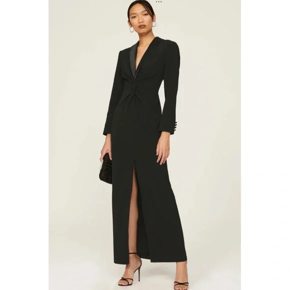 lightweight denim maxi dress Luzie Waist Tie Denim Maxi Dress